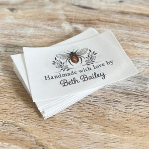 Flat labels, Iron On, Sew on Labels, Cotton, With Logo or Text, Sewing Label, tags for Knitting, gift tags, un cut, handmade, sewing on