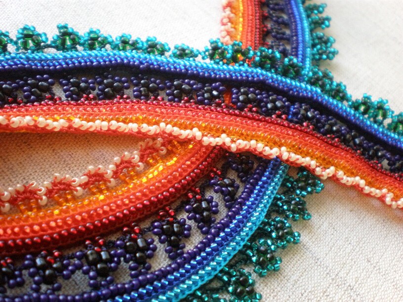 Allure Beaded Necklace Orange Red Purple Emerald Green   Etsy