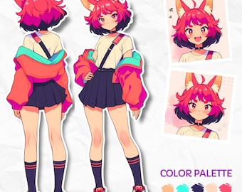 Reference sheet, Character Sheet Commission, Furry Reference Sheet, Anime, Custom Character Sheet, Character Art, Oc Art, Vtuber Model