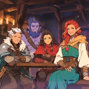 DND CUSTOM PARTY, DnD Party, dnd group portrait, DnD party art, DnD Character Sheet, DnD Campaign Art, Custom DnD Character, Tabletop rpg