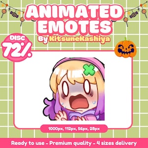Emotes animés personnalisés, Emotes Twitch personnalisés, Emotes animés, Cadeaux d&#39;Halloween, Discord, GIF, Emotes Vtuber, Emotes Kick, Sub Emote