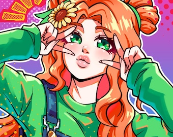 Foto de perfil anime personalizada, comisión PFP para Twitch, PFP, PFP anime, pfp anime personalizado, regalos de Navidad, pfp de Vtuber