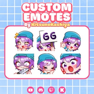 Emote PERSONALIZZATE, Personaggio Chibi, Emote Personalizzato, Emote Carine, Emote Calcio, Chibi Personalizzato, Emote, Emote Animate, Emote Vtuber, Emote Discord