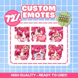 Emotes personalizados para Twitch, Emote animado, Emote de Twitch para streamer, Emotes chibi, Emote para Discord, Kick, Emotes de primavera