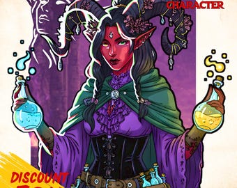 Niestandardowa postać DnD, Niestandardowa grafika DnD, Portret DnD, DnD, Dungeons and Dragons, Niestandardowe zlecenie DnD, Grafika DnD