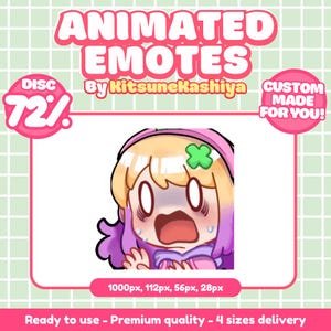 Emote animate PERSONALIZZATE, Emoji, Sub Emote per il tuo Twitch, YouTube, Facebook, Discord, Emote animate Premium, Emote GIF personalizzate, GIF, Chibi
