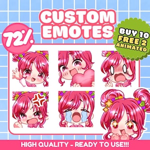 Benutzerdefinierte Twitch Emotes, Animierte Emote, Twitch Emote für Streamer, Chibi Emotes, Discord Emote, Kick, Frühlings Emotes, Geschenk