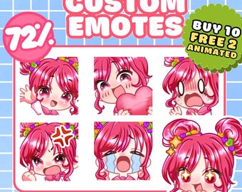 Custom Twitch Emotes, Animated Emote, Twitch Emote for streamer, custom emotes, Chibi Emotes, Sticker emote, furry sticker, YCH Emotes