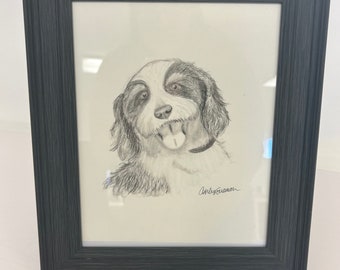 Handmade Custom Charcoal Pet Portraits