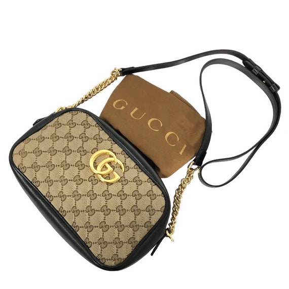 Gucci GG Marmont Small Quilted Shoulder Bag Brown 