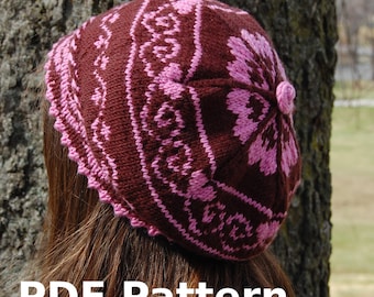 Berry Sweet Beret - Knitting Pattern PDF