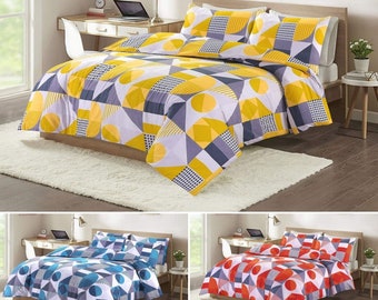 Elegant Printed Scott Geometric Duvet Quilt Covers Bedding Set with Pillowcases