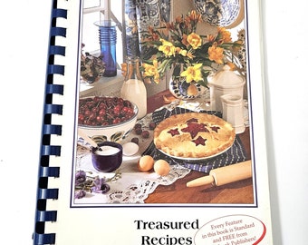 Livre de recettes avec peigne de Treasured Recipes Hammond Pennsylvanie Tableaux PTA, nutrition, astuces