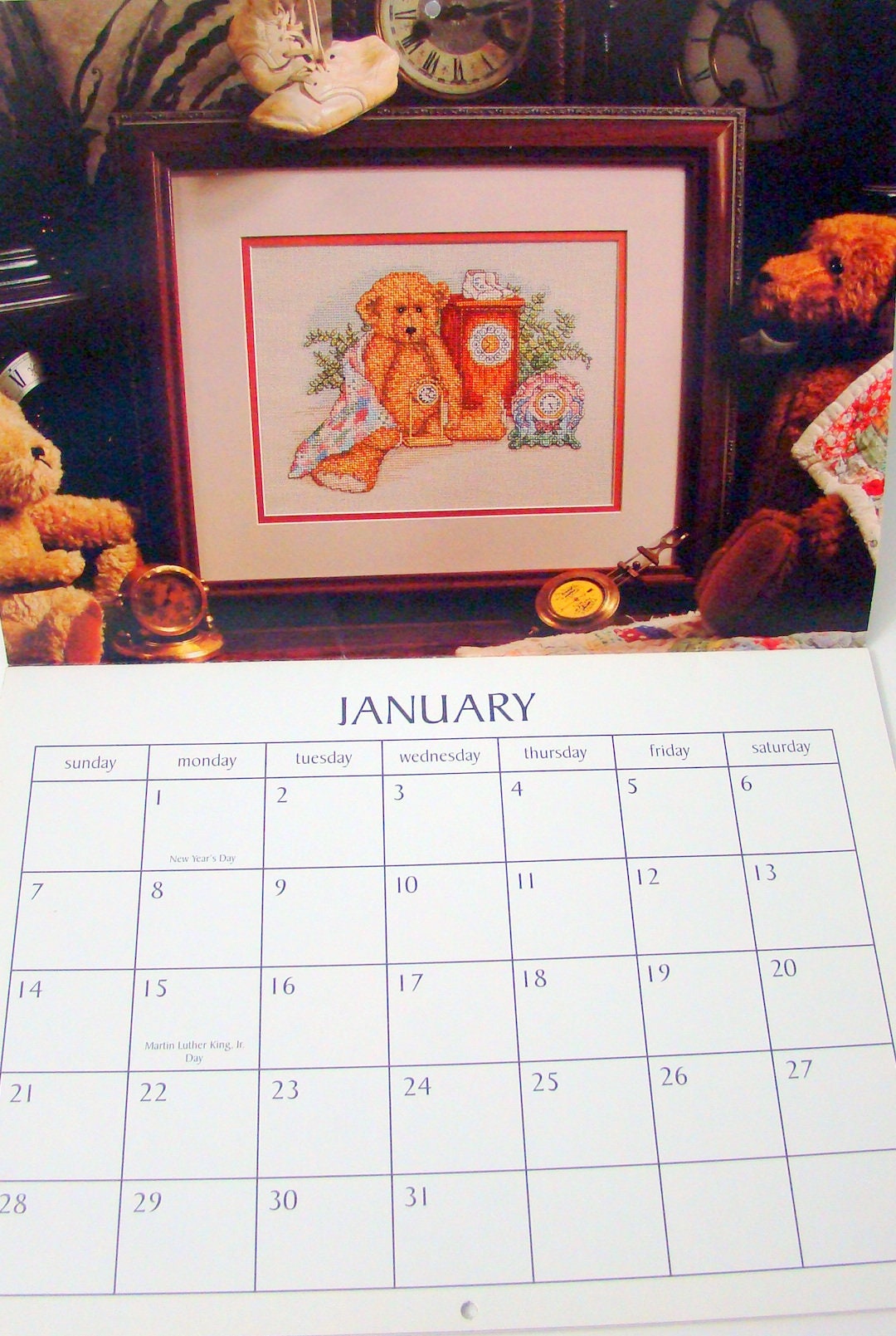 Vintage A Stitch in Time Cross Stitch Calendar Patterns 1996 Etsy