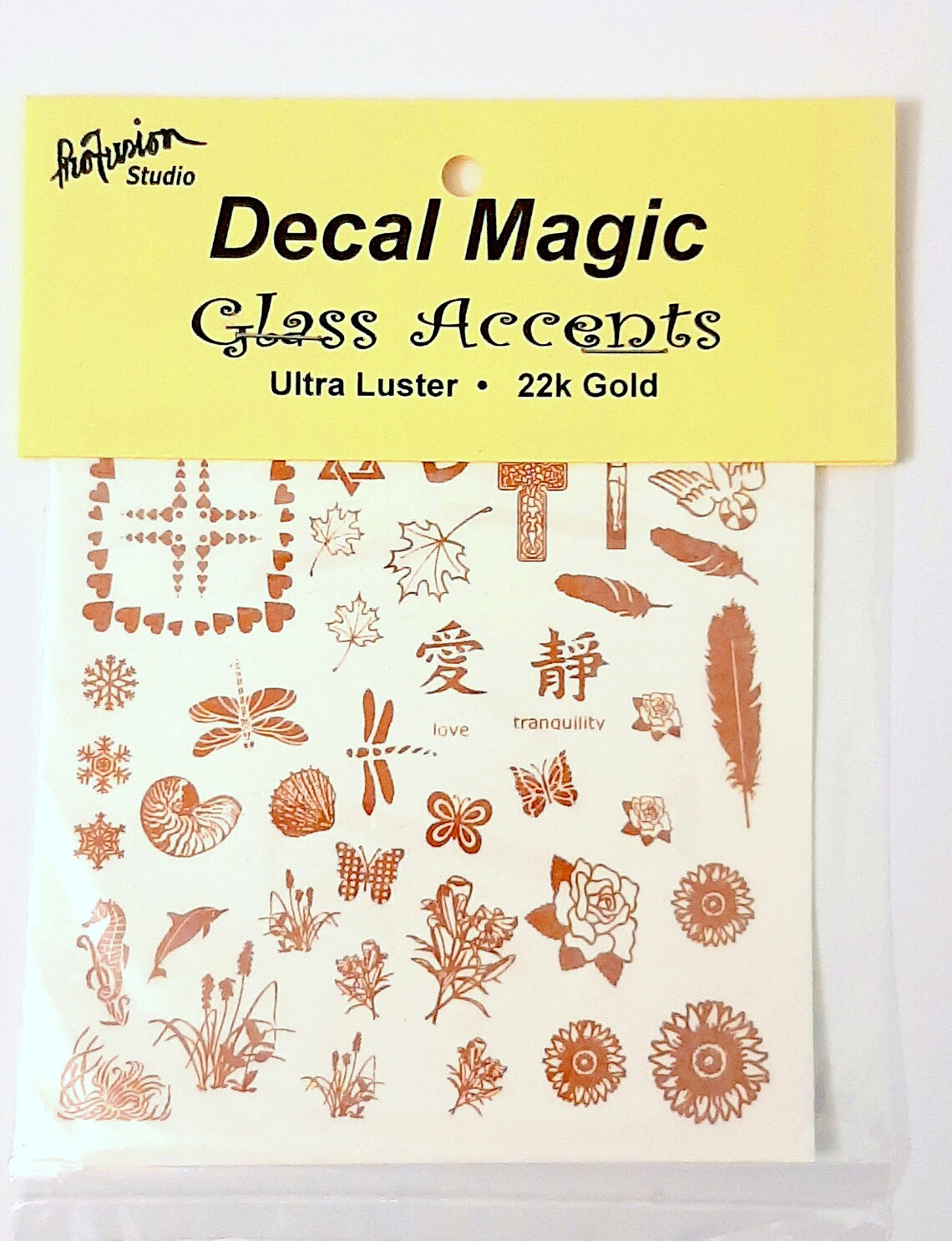 Decal Magic Glass Accents Fusing 22K Gold Images Assortment Etsy