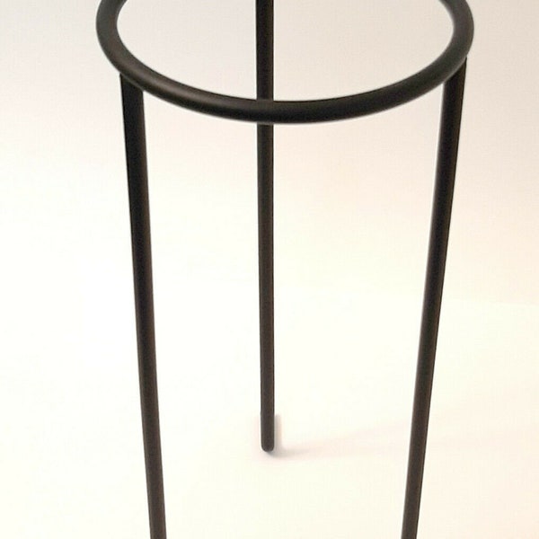 New Black Wrought Iron Display Stand 9 Inches Tall 3 Legged with Round Top