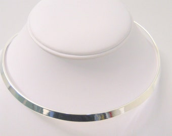 New Silver Color Choker Round Wear Alone or With Pendant Lead Free Rhodium Plated