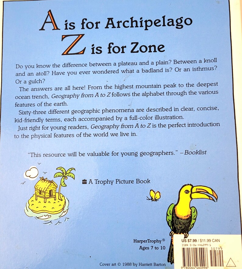 Geography From A to Z A Picture Glossy Soft Cover Book by Jack Knowlton