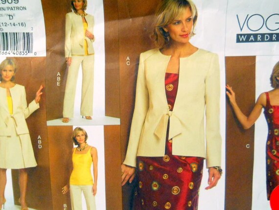 Vogue Wardrobe V2909 Size D 12-16 Dress Jacket Pants and - Etsy