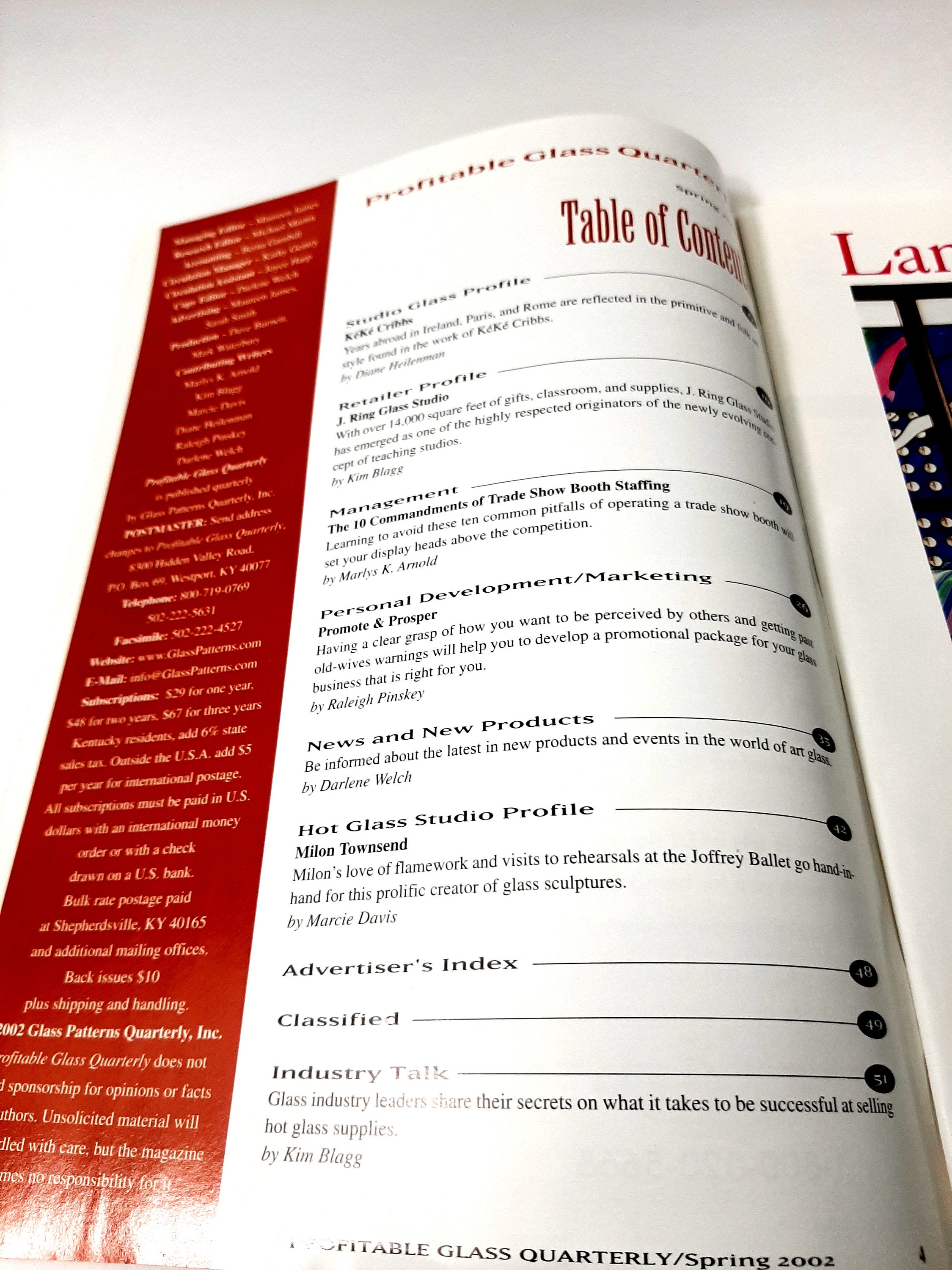 Profitable Glass Quarterly Magazine Spring 2002 Stained Fused Etsy