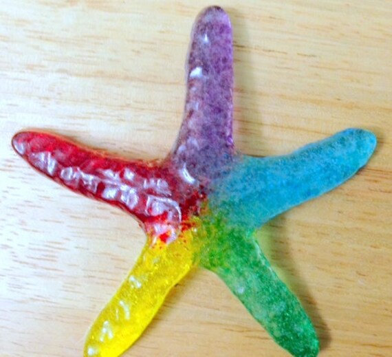 New Glass Starfish Rainbow Colors Red Purple Blue Green Yellow | Etsy