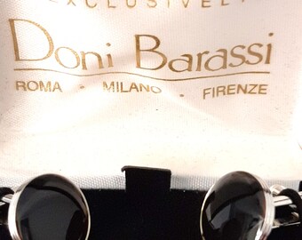 Vintage Doni Barassi Cuff Link & Studs Velvet Box Set Roma Minano Firenze