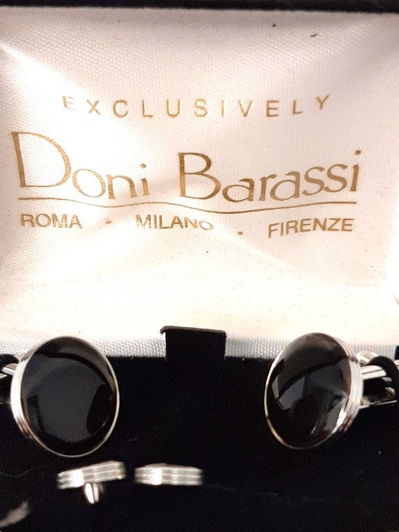 Vintage Doni Barassi Cuff Link & Studs Velvet Box 