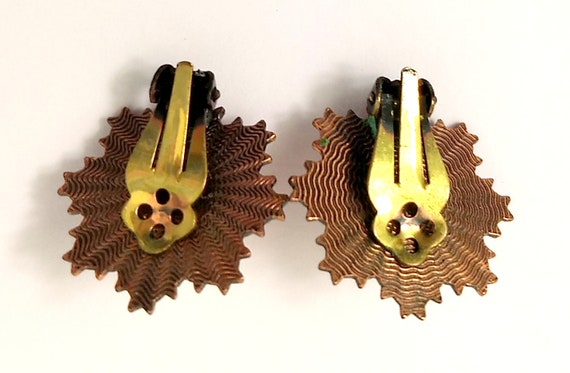 Demi Parure Set of Copper Earrings Necklace Brass… - image 5