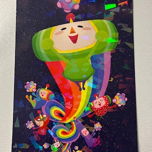 Katamari - The Prince of All Cosmos and his Cousins! - 4x6 holographic mini print