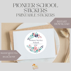 JW Pioneer School Sticker, Downloadable and Printable Template, PNG and PDF Download, Digital Sticker Instant Download, Pioneer School Gifts