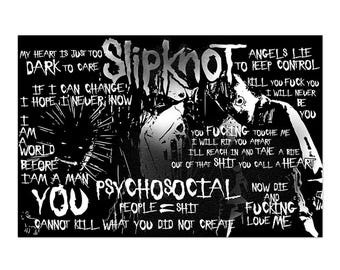 Póster de Slipknot Write – Arte mural horizontal de nu metal – Decoración de música heavy – 60 x 40 / 90 x 60 cm
