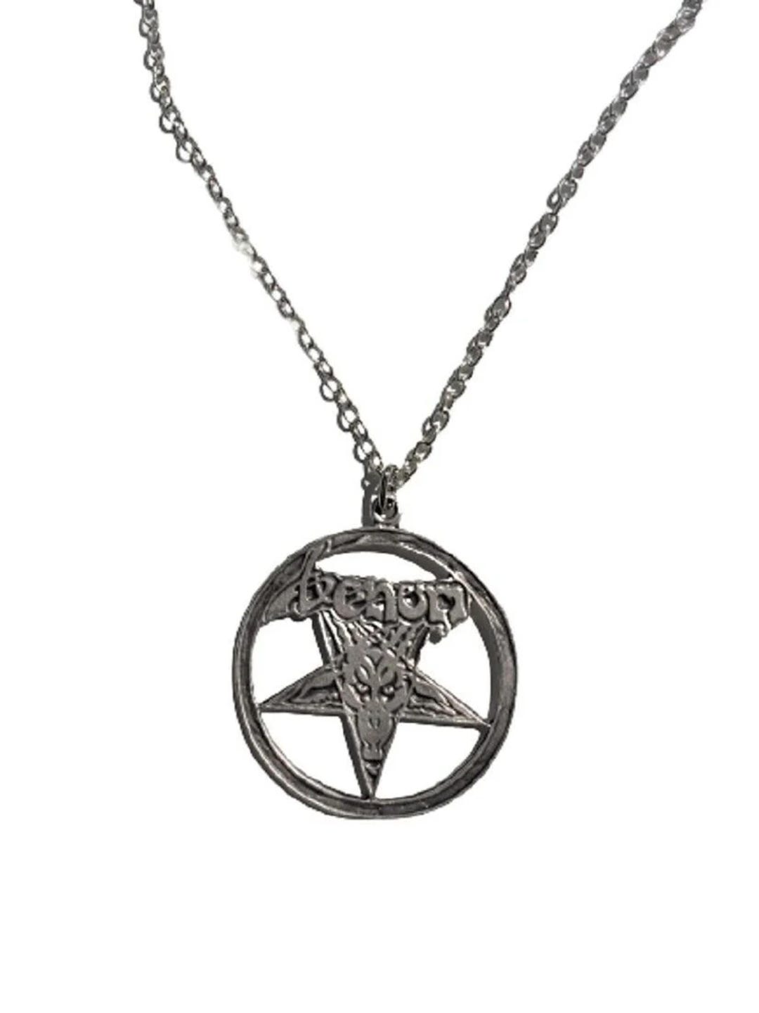 Venom Band Necklace - Black Metal Pendant, Handmade Jewelry