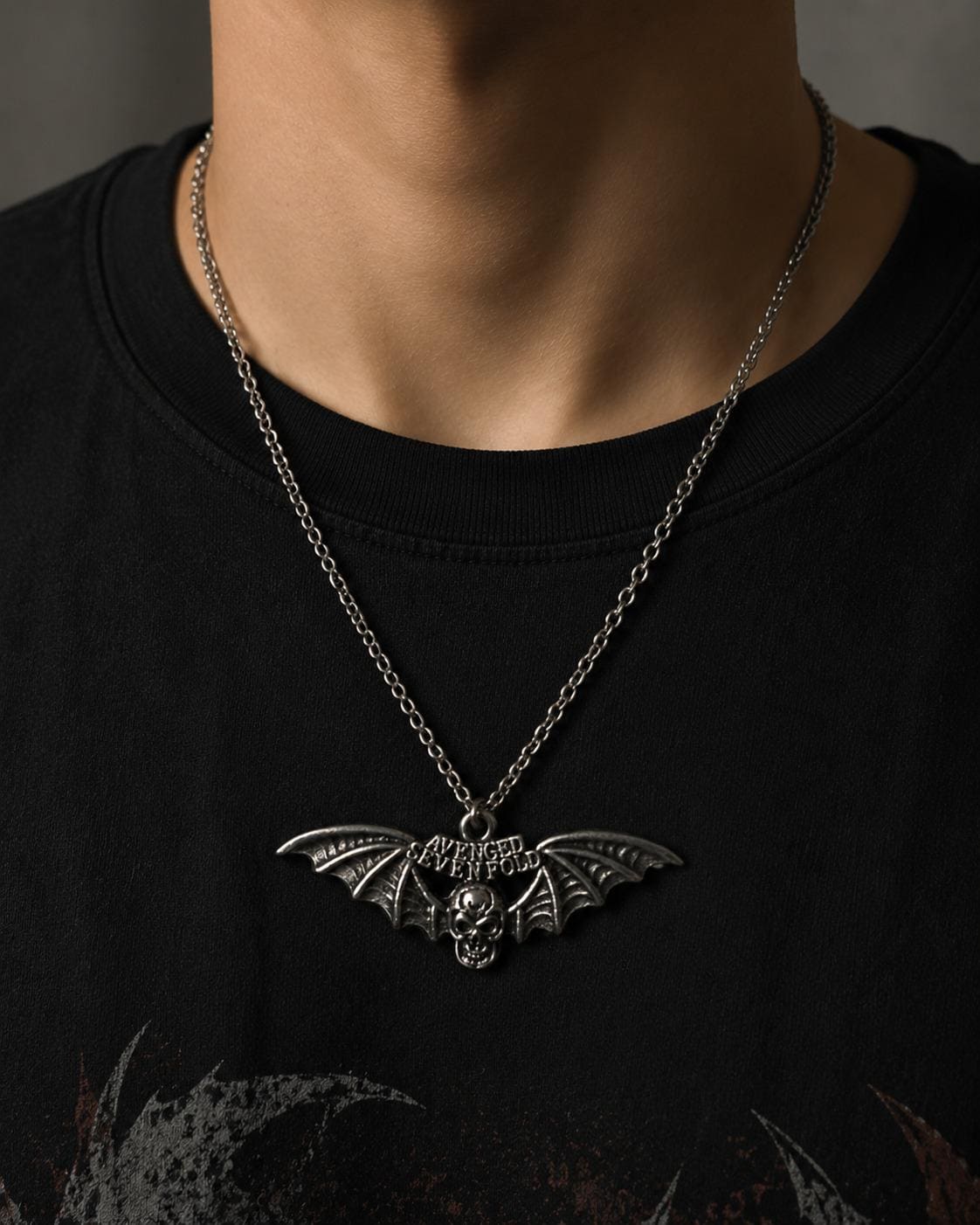 ネックレス・ペンダント Bat Skull / Fringe Leather necklace Avenged Sevenfold Necklace - 4 Styles Available - Deathbat Pendant
