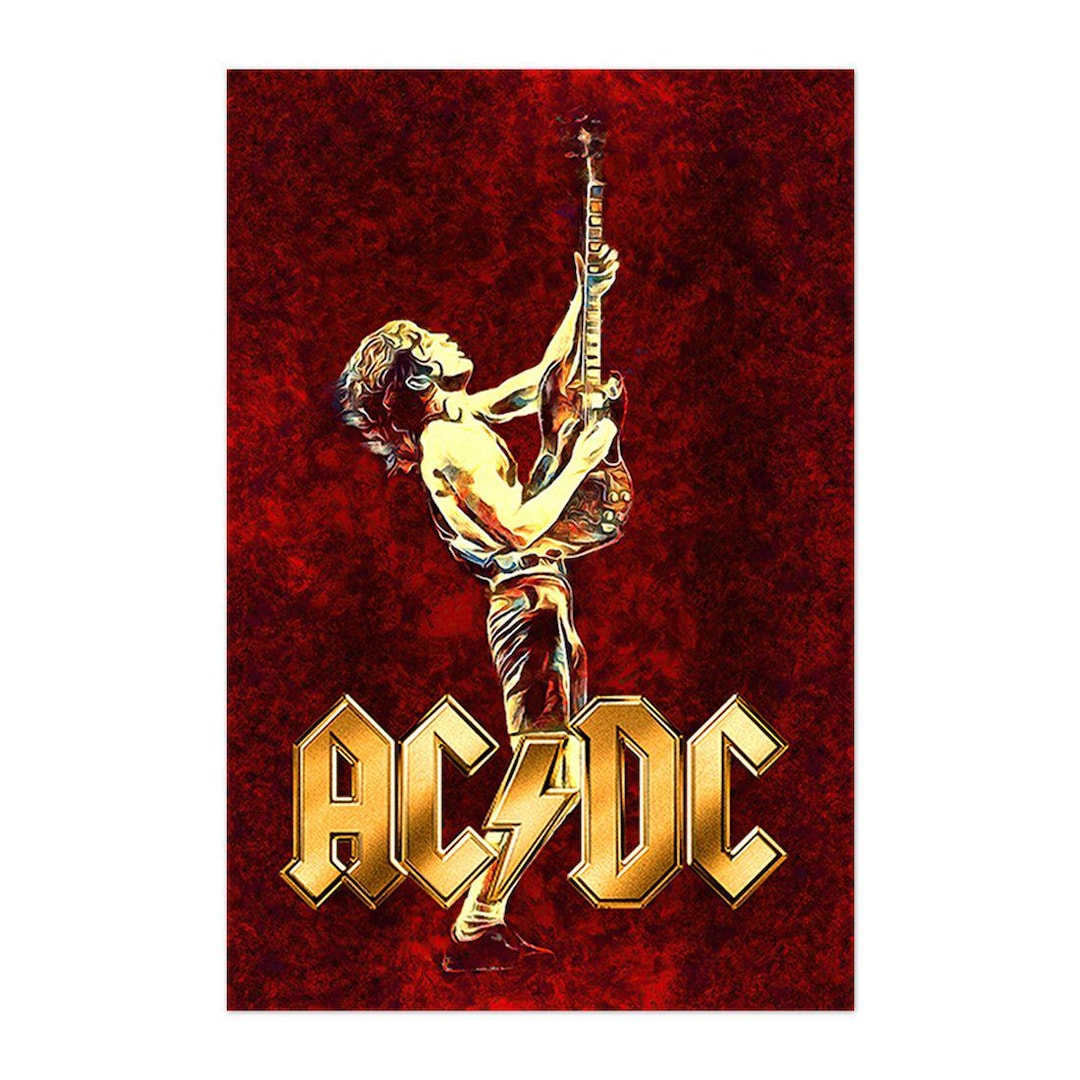 AC/DC Guitar Poster - Rock Music Wall Art - Heavy Metal Home Decor - Etsy