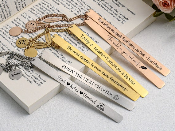Engraved Metal Bookmark,Gift for Readers,Personalized Bookmark,Wedding Gifts for Mom,Custom Quote Bookmark,Unique Bookmark, Book Lover Gift