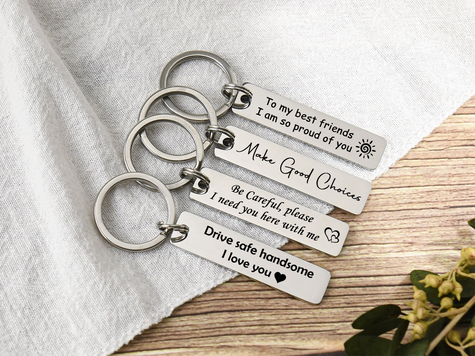 Drive Safe Keychain, Mother's Day Gift, Personalized Key Chain, Engraved  Metal Keychain, Stainless Steel Keychain, Custom Keychain for Mom - Etsy, image size:1600x1200