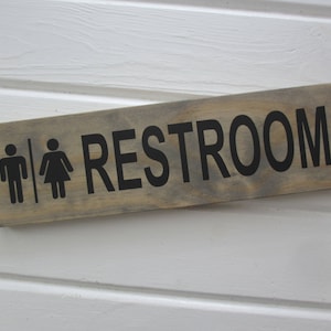 Wood Restroom Sign