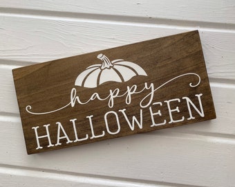 Happy Halloween Wood Sign, Halloween Gift, Pumpkin Sign, Halloween Party Decoration, Fall Decoration