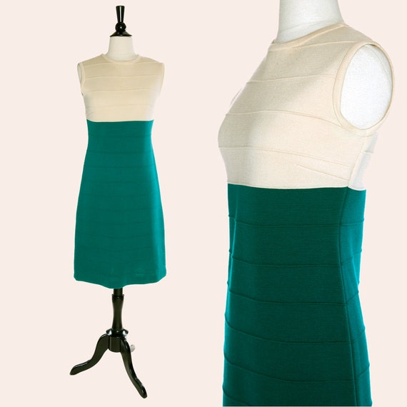 Vintage 60 Blue Green Knit Dress / Gina Teresa Sle