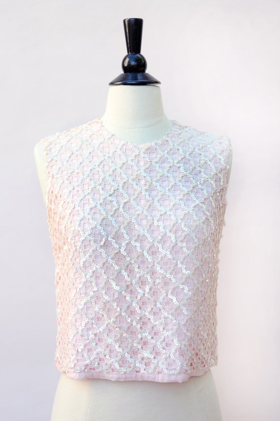 pale pink sequin top