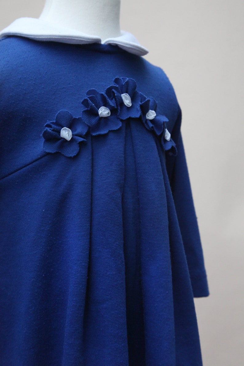 Vintage Toddler Dress Blue Florence Eiseman Knit Dress Size 24M