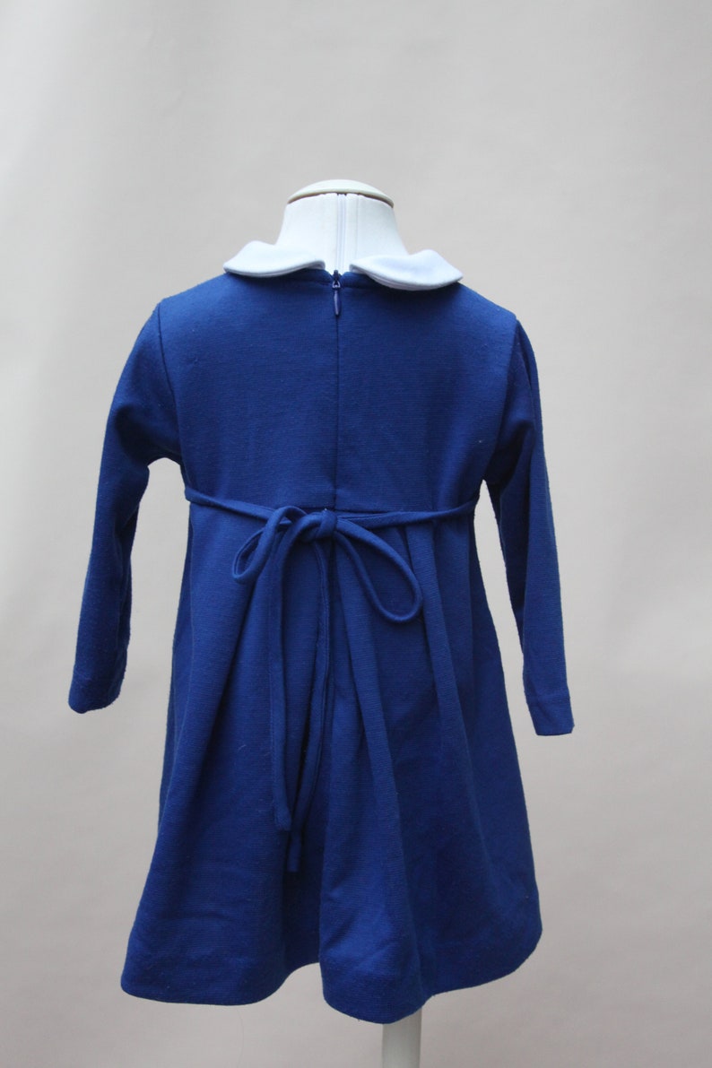 Vintage Toddler Dress Blue Florence Eiseman Knit Dress Size 24M