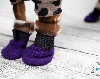 Small dog wool boots / Dog shoes / Dog winter boots / Wool boots / Dog wool shoes