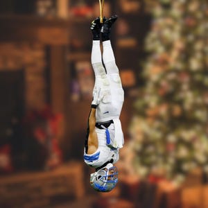 Amon-Ra St. Brown - Enfeite de Natal do Detroit Lions - Presente de futebol do Detroit Lions para fãs de Detroit