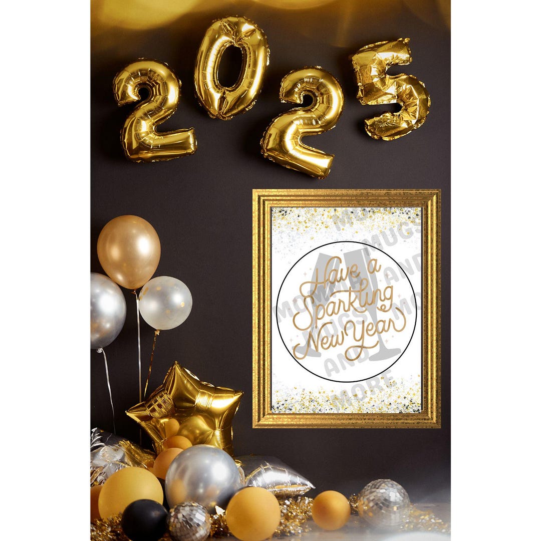 New Year's Eve Poster – Gold Glitter Party Sign (digital Download) - Etsy