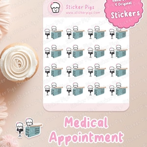 Medical Appointment Stickers | Matte Vinyl Journal & Planner Stickers - Reminder, Scheduling, Dr/PA/NP/RN Appointment Sticker Sheet