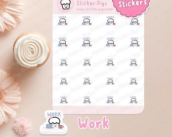Work Planner Stickers -  Character  Stickers - Journal Stickers - Matte Vinyl Stickers- Cupcake character Daily Life Theme Sticker Sheet