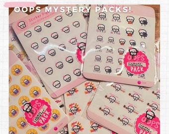 OOPS Mystery Sticker Sheet Packs - 5 fogli di adesivi IMPERFECT per confezione! Tema personaggio cupcake - Assortimento casuale *Limitato*