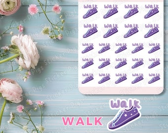Walking Exercise Planner Stickers -  Journal Stickers - Matte Vinyl Stickers -   Fitness Theme Sticker Sheet