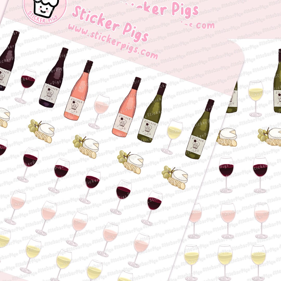Local Wine Sticker Wine Glass, Wine Time Stickers Planner Stickers Journal Stickers Matte ...